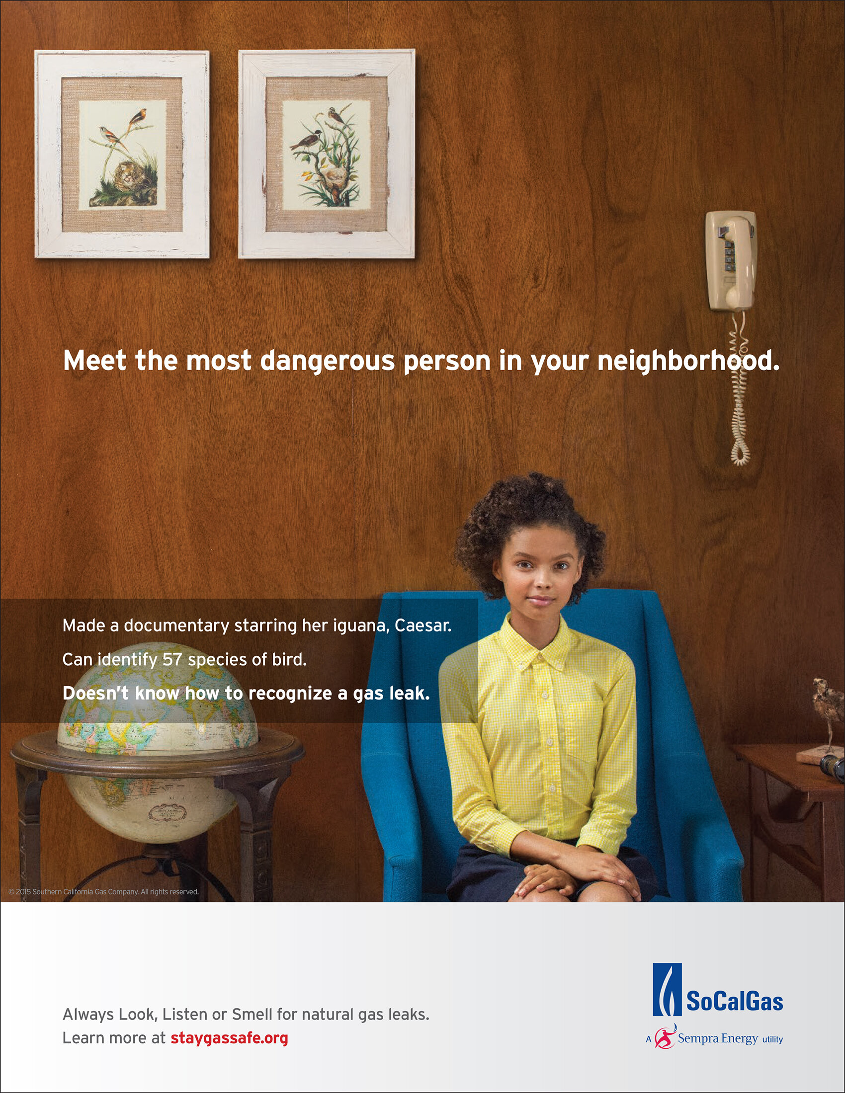  SoCalGas safety campaign print ad, “gas leak” 