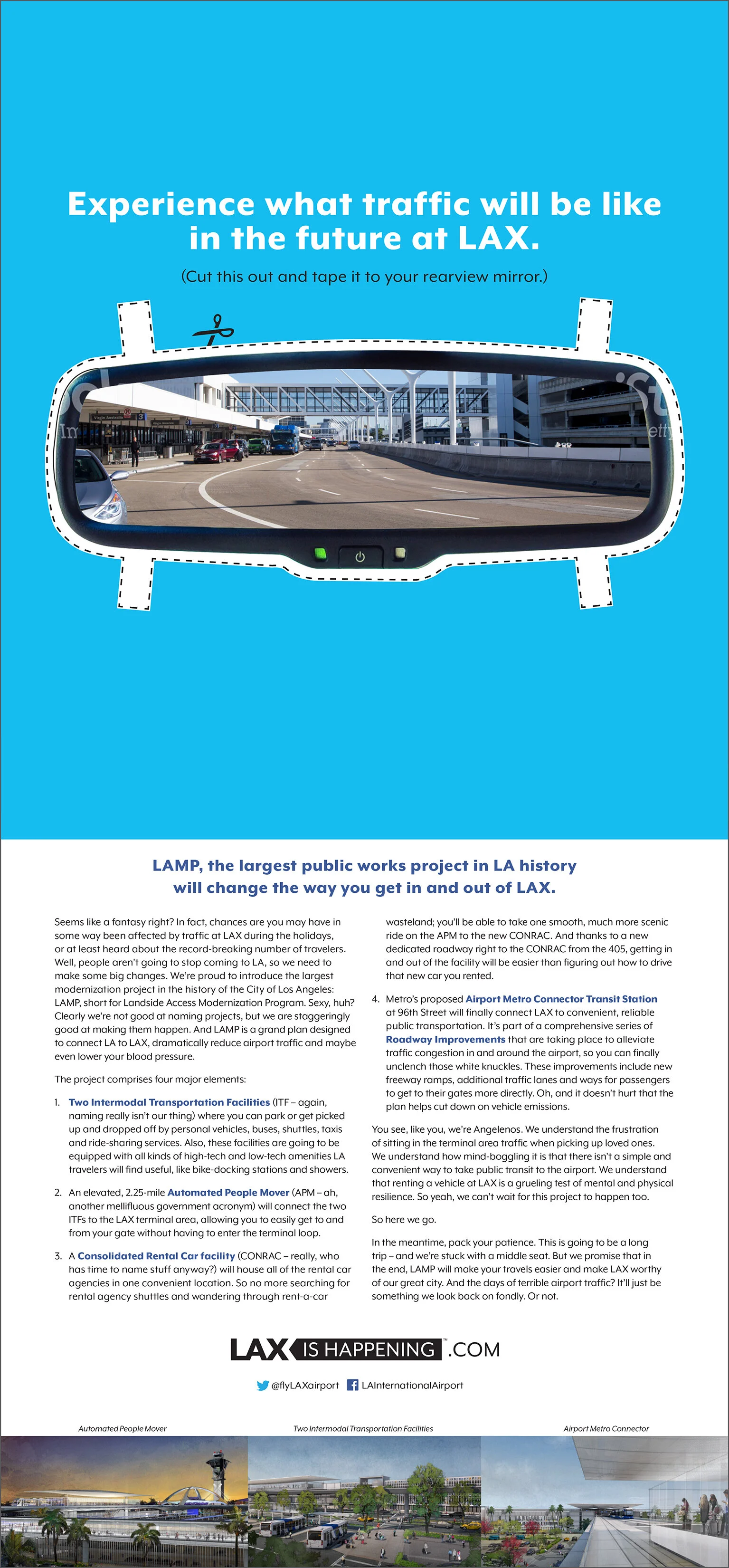  LAX full page newspaper ad announcing improvements under construction 