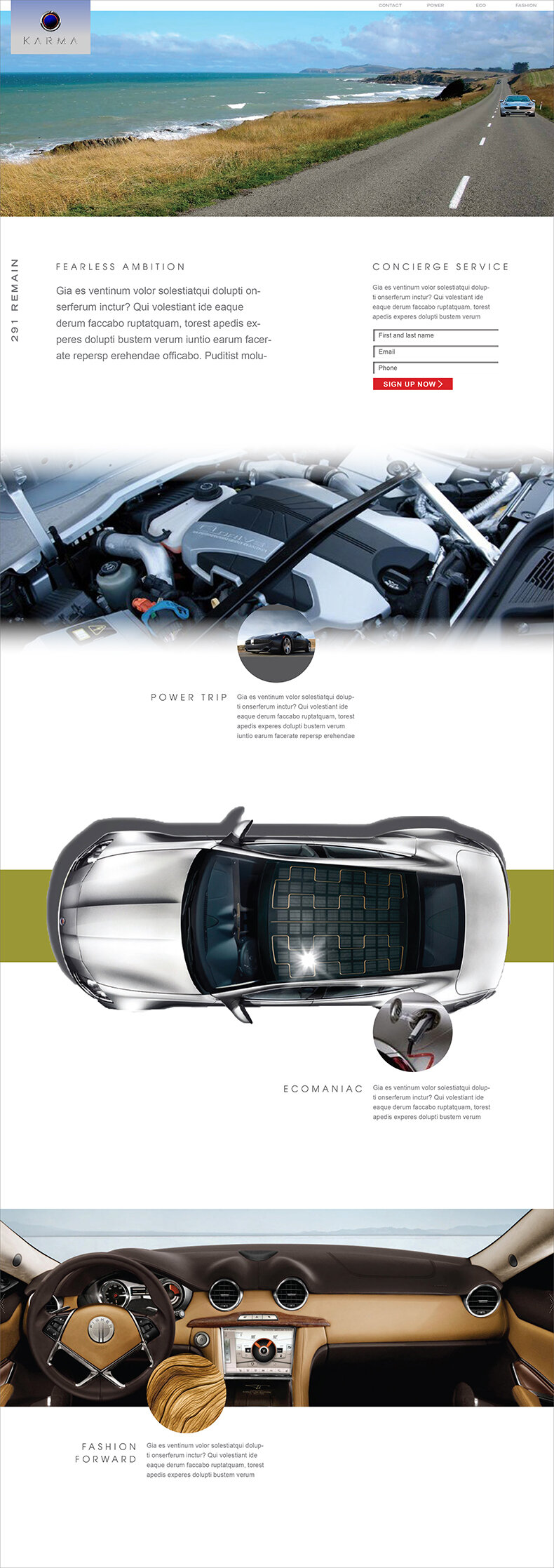  Karma Automotive website design, concept 1 