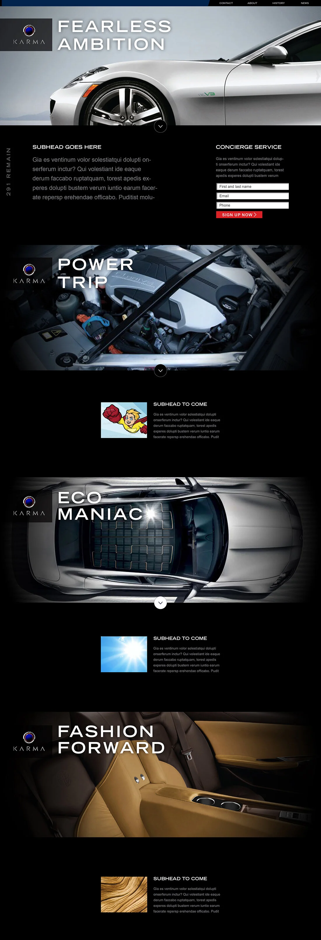  Karma Automotive website design, concept 3 