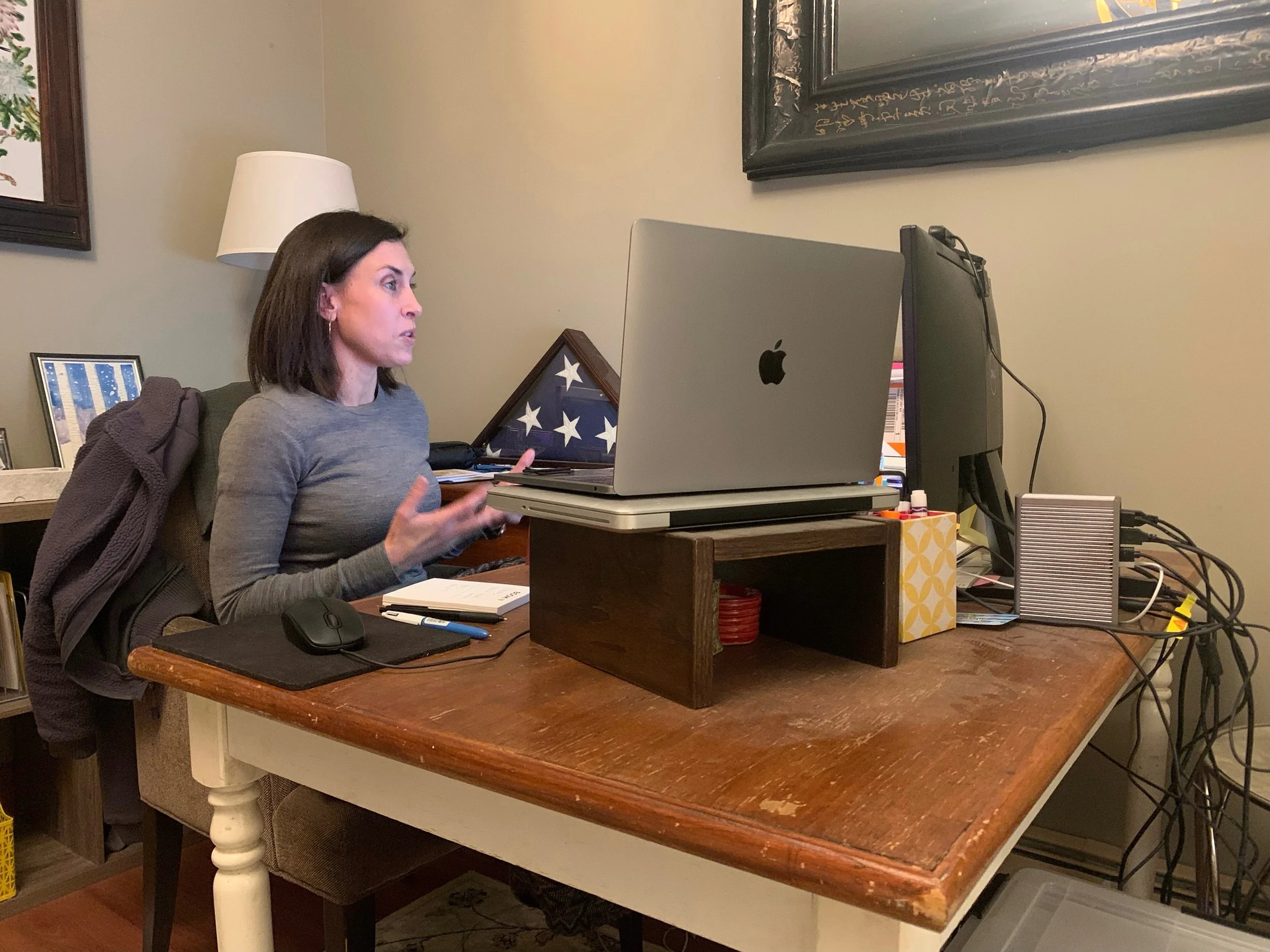 Jamie Cheney visits Dems meeting