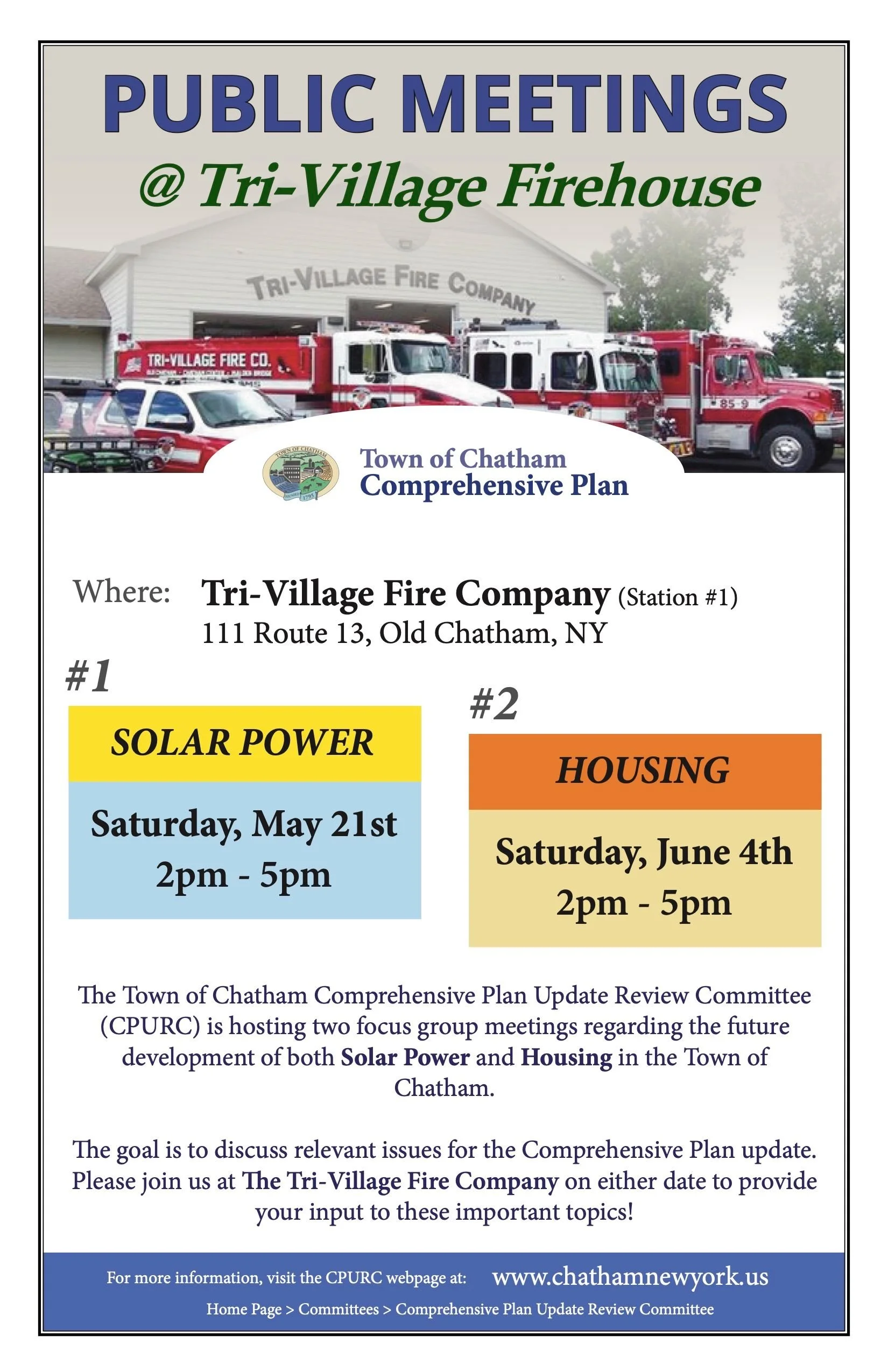 The next two Comp Plan focus groups: Solar &amp; Housing