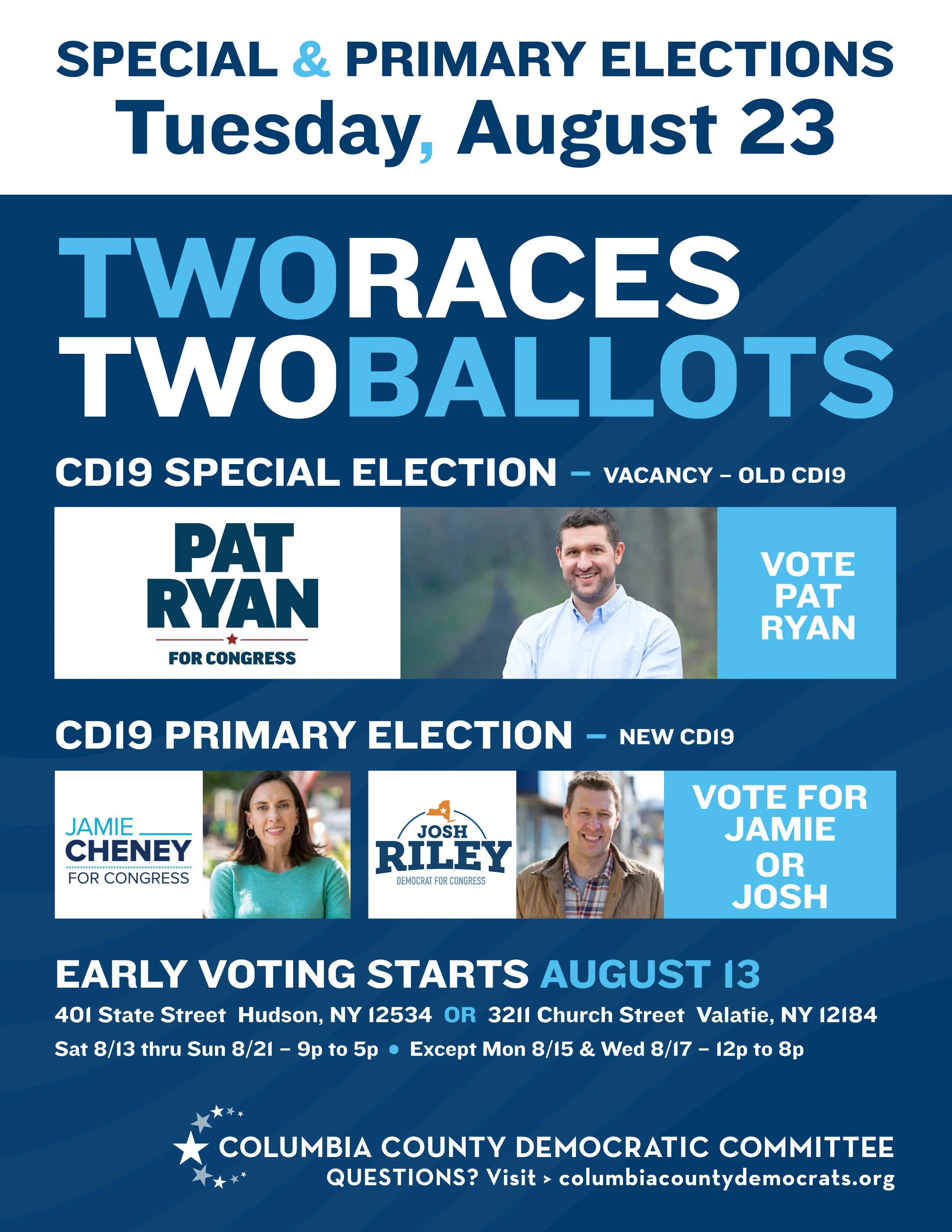 Primary and special election on Aug 23