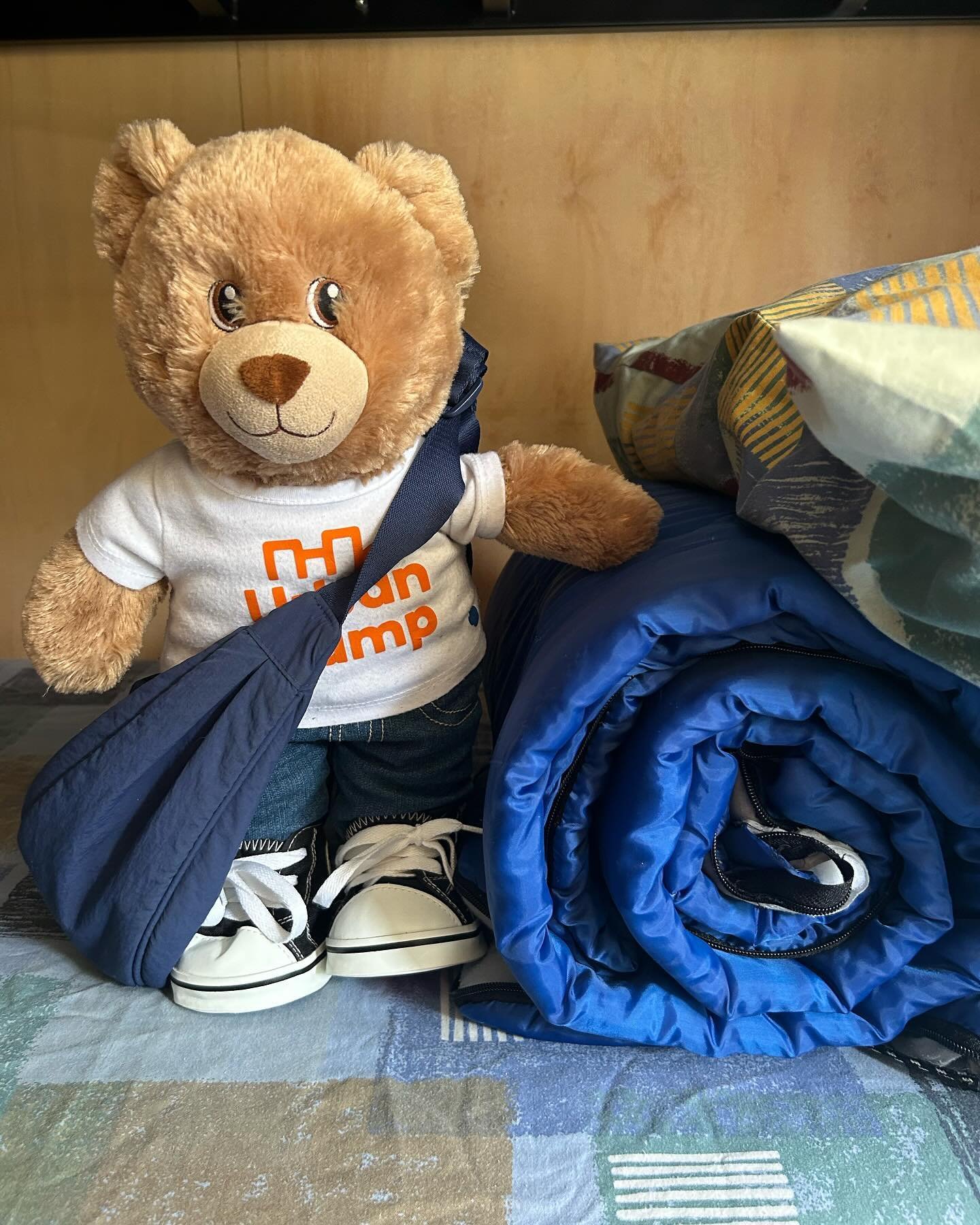 School camps are back at Urban Camp!

Camper Charlie is ready to go. They have made sure to grab their sleeping bag, sheet, pillow case, hat, change of clothes and their toiletries so they have the best School Camp experience they possibly can have. 