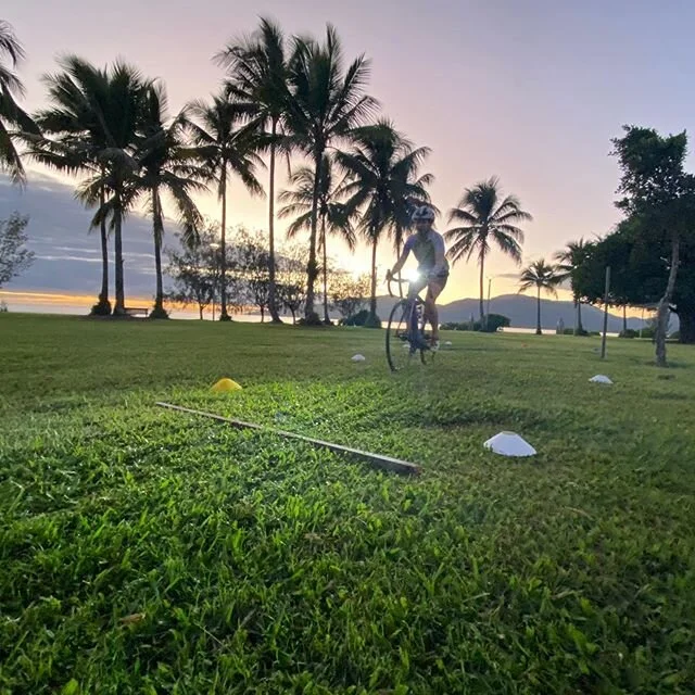 Bike skills &amp; confidence development, with transition races for this morning before a group ride! .
Mount/dismount, learning to bunny hop, a few transition races, and an obstacle course..
.
The more confident, comfortable and skilful this crew is, the faster they&rsquo;ll get, the more aggressive they&rsquo;ll race and most importantly the safer they will become on the roads.
