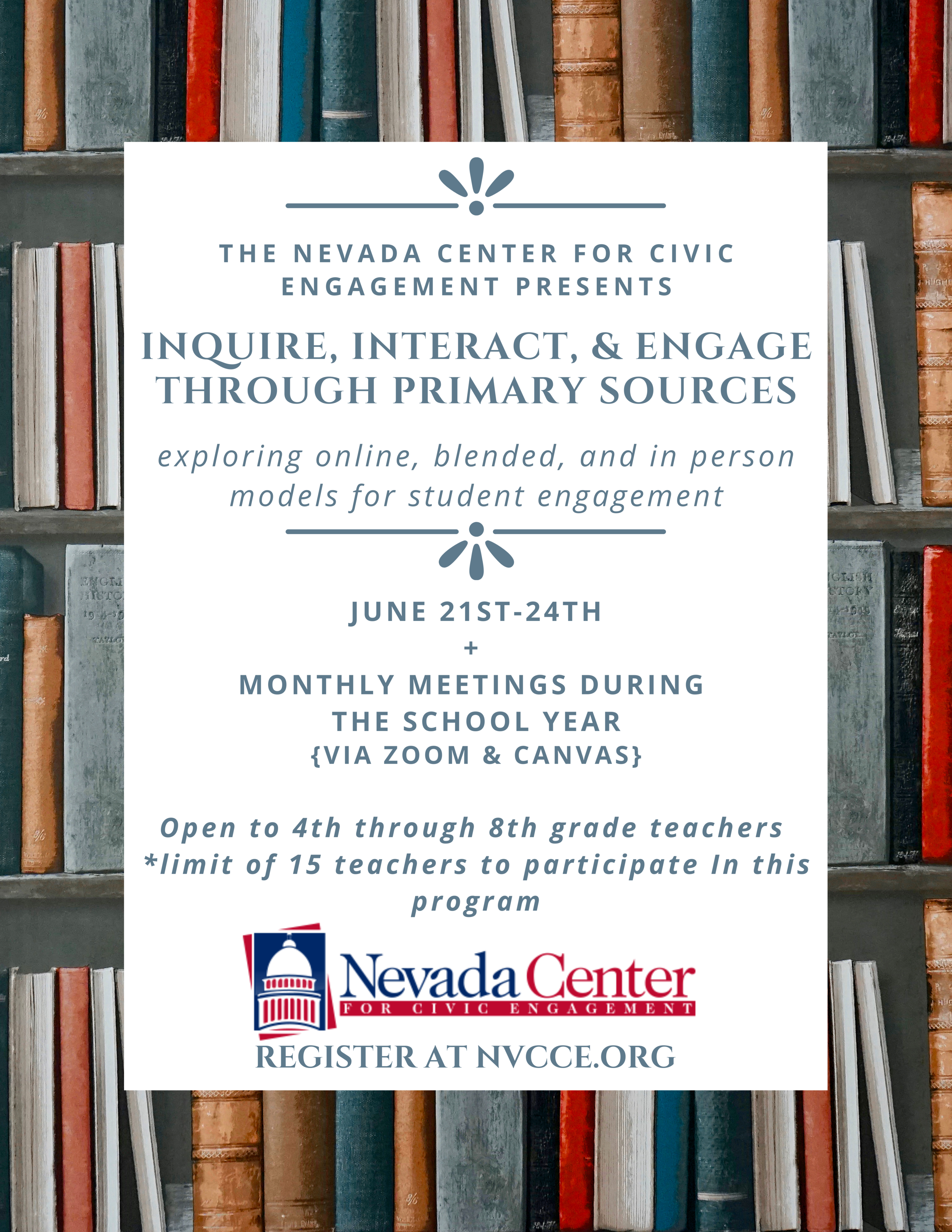 Inquire, Interact, Engage Grant Awarded through Regional Teaching with Primary Sources Program