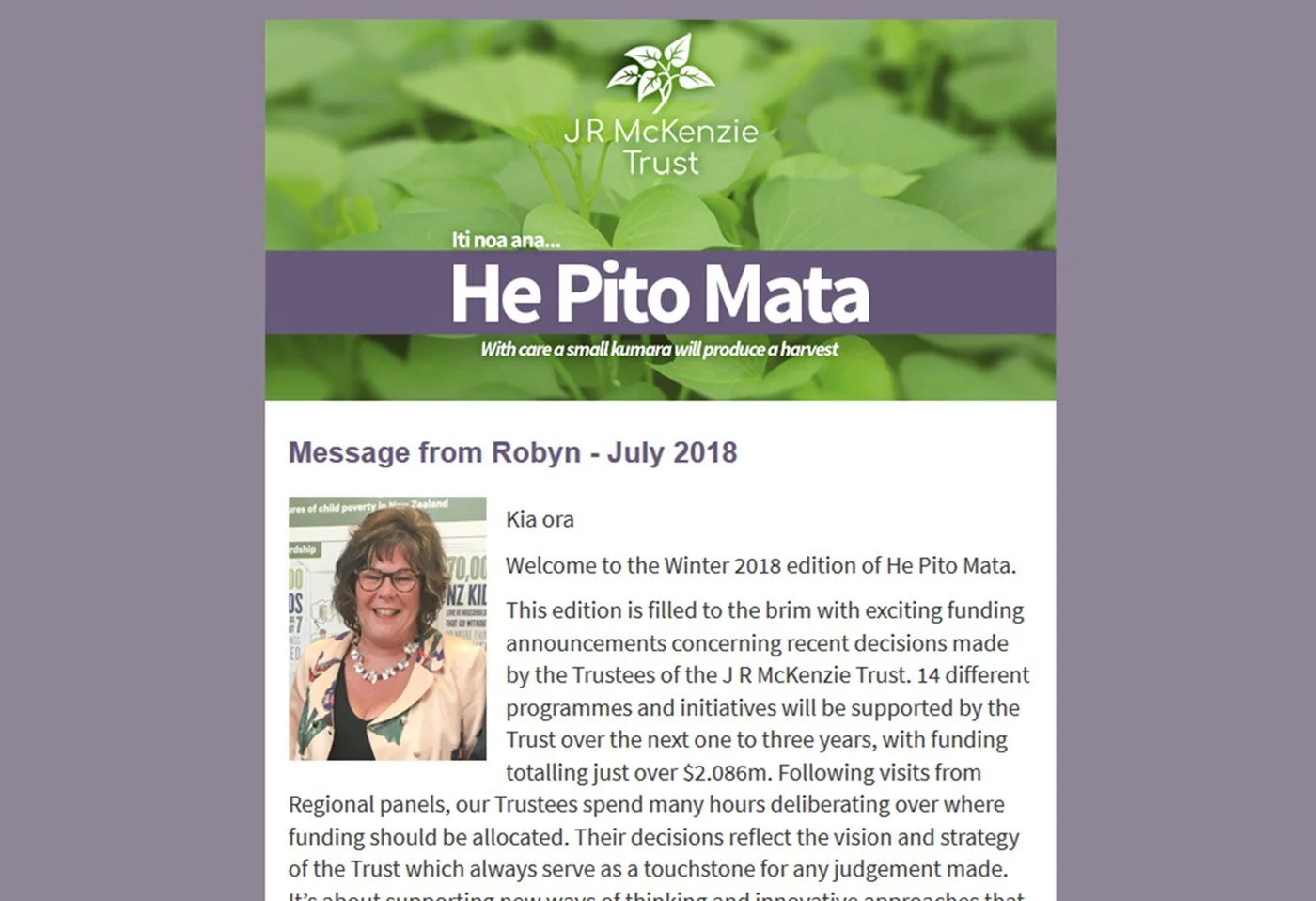 He Pito Mata – Winter 2018