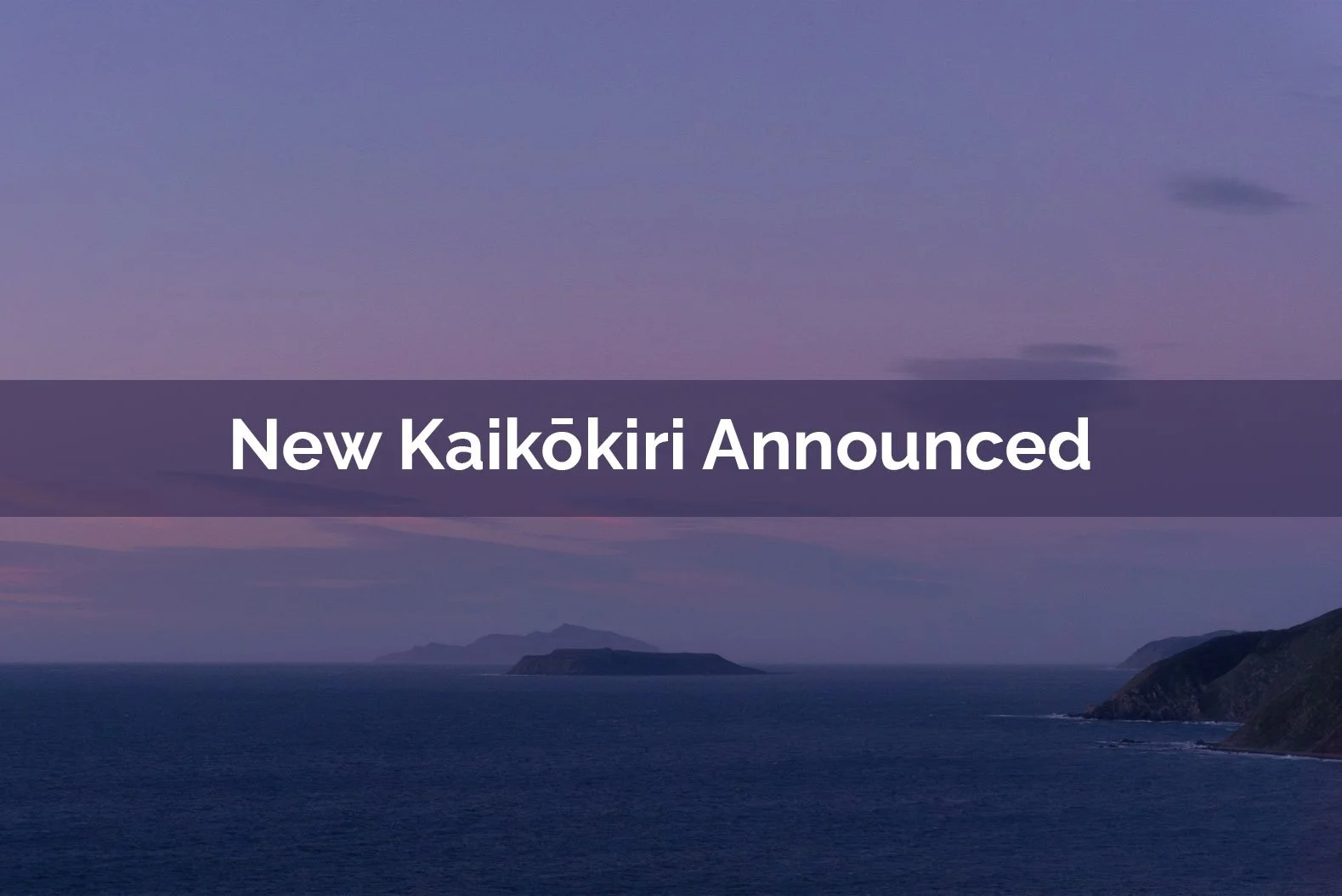 August 2026: New Kaikōkiri Announced