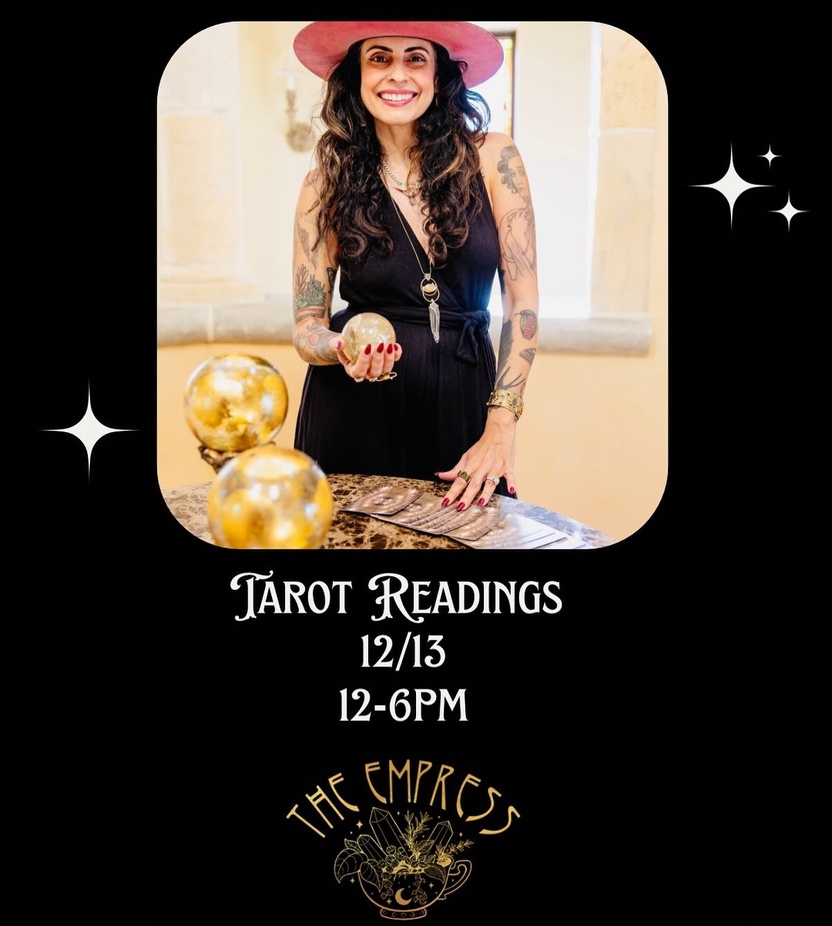 Hey beautiful souls! 🔮 I&rsquo;m returning to The Empress in New Braunfels on Saturday, December 13th from 12&ndash;6pm for an afternoon of mystical mini readings for just $44. ✨

Come receive a glimpse into your year ahead, align with your path, an