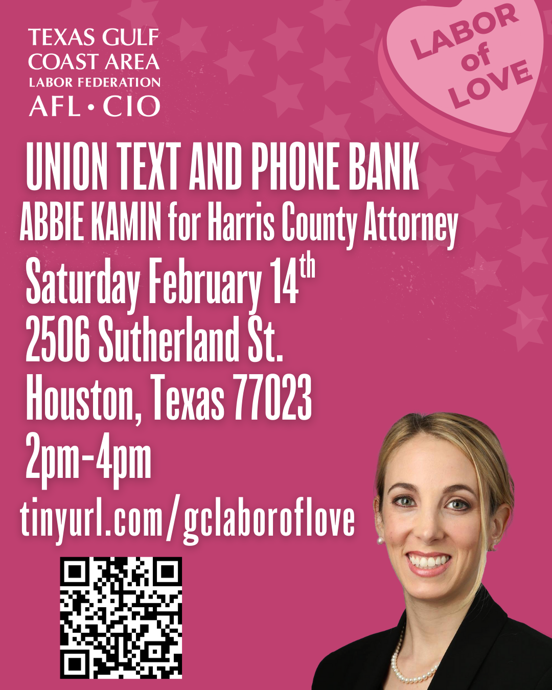 Labor of Love Text and Phone Bank for Abbie Kamin