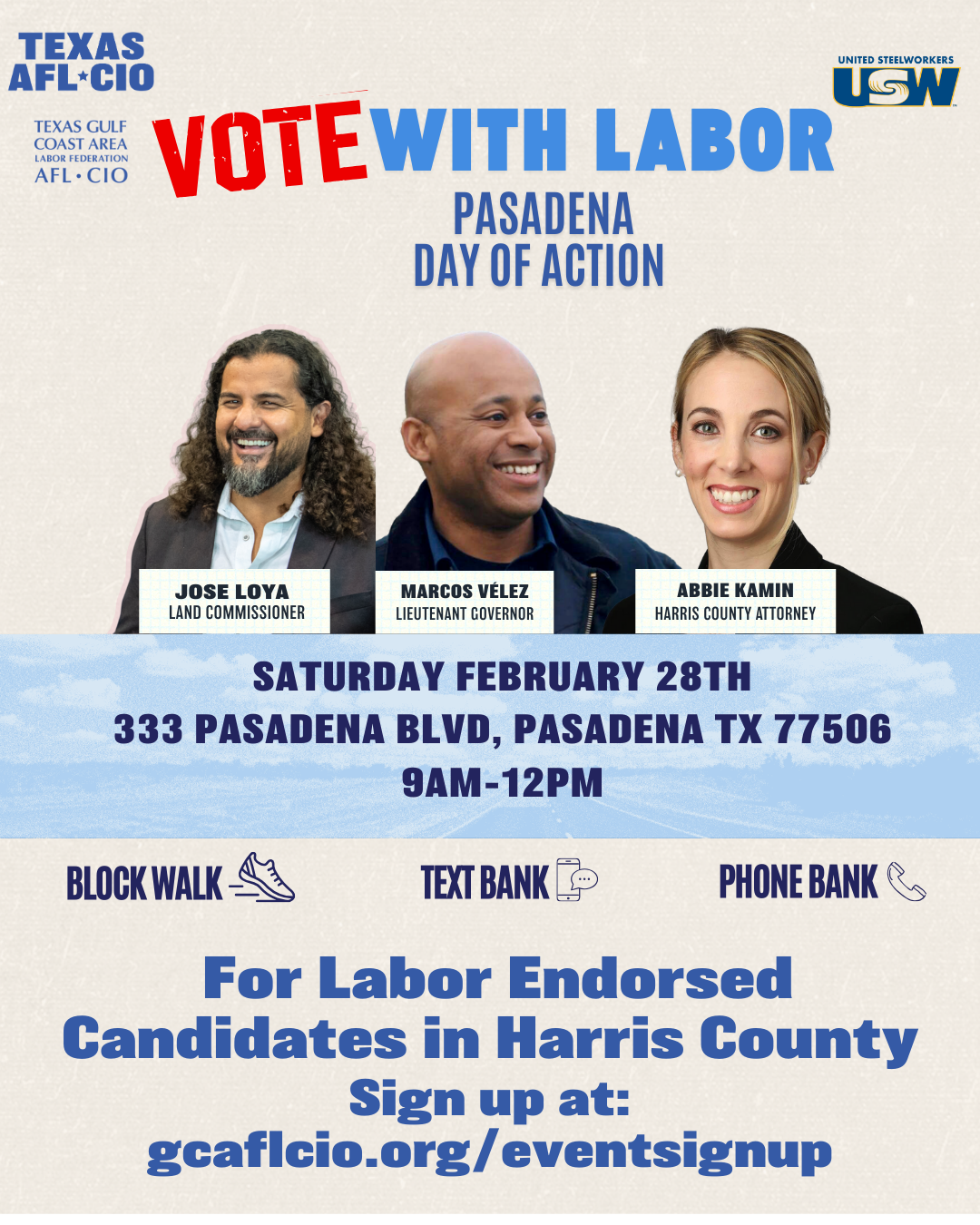 Vote with Labor: Day of Action in Pasadena