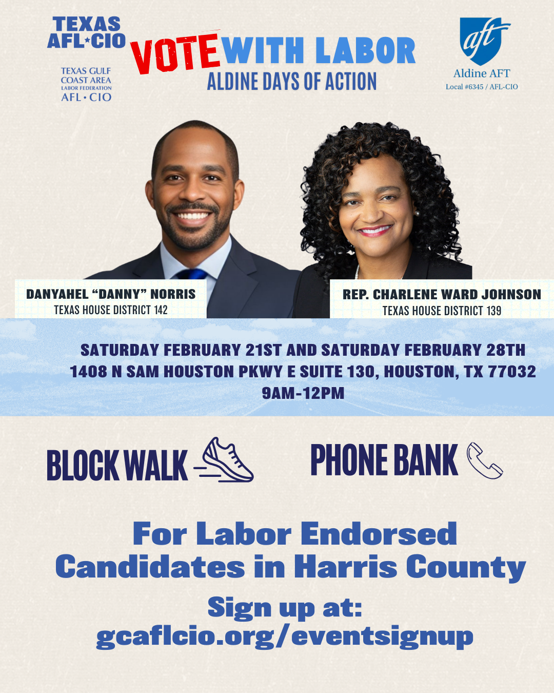 Vote with Labor: Day of Action in Aldine 
