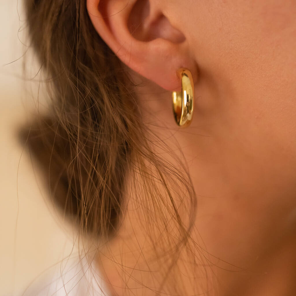 50mm 18k gold hoop earrings – Sharon SaintDon Silver and Gold Handmade  Jewelry