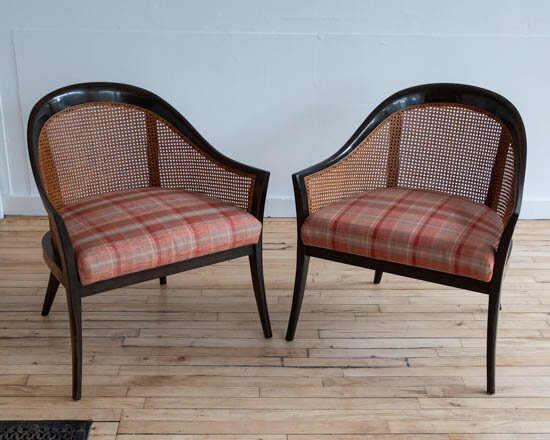 Harvey Probber Cane Lounge Chairs