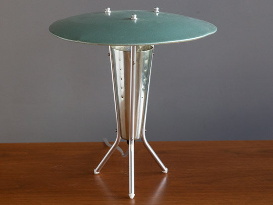 Atomic Age Aluminum Tripod Table Lamp