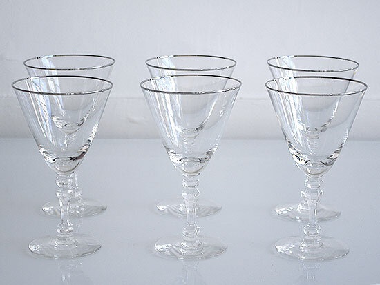 Wine Glasses Silver Rim