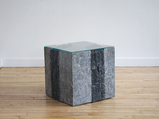 Maitland Smith Brutalist Tessellated Stone Side Table