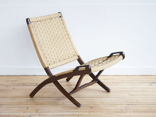 Hans Wegner Style Folding Scissor Lounge Chair