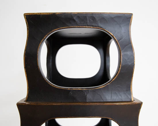 Chinese Black Lacquer Stacking Stands