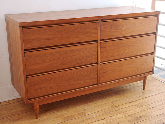 Modernist Walnut Chest of Drawers