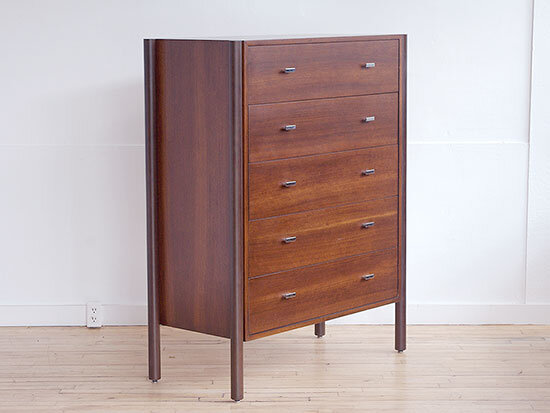 Harvey Probber Style Walnut Highboy Chest of Drawers