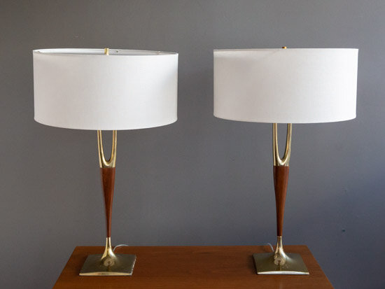 Pair of Gerald Thurston Wishbone Table Lamps