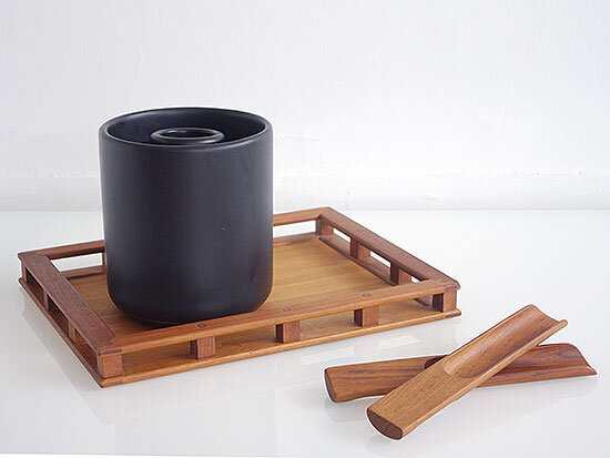 Jens Quistgaard Teak Tray, Ice Bucket, and Salad Servers