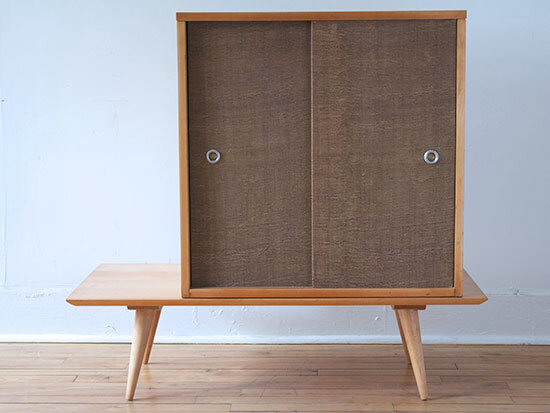 Paul McCobb Planner Group Grass cloth Chest with Base