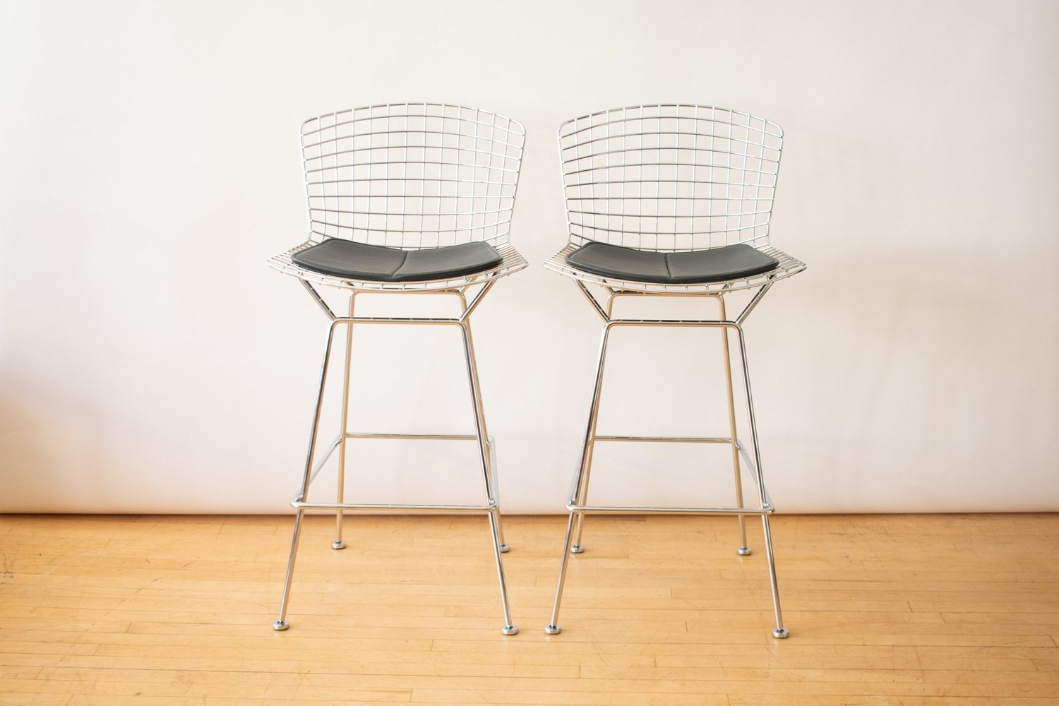 Polished Chrome Bar Stools Theodore Upholstered Top Bar Stools