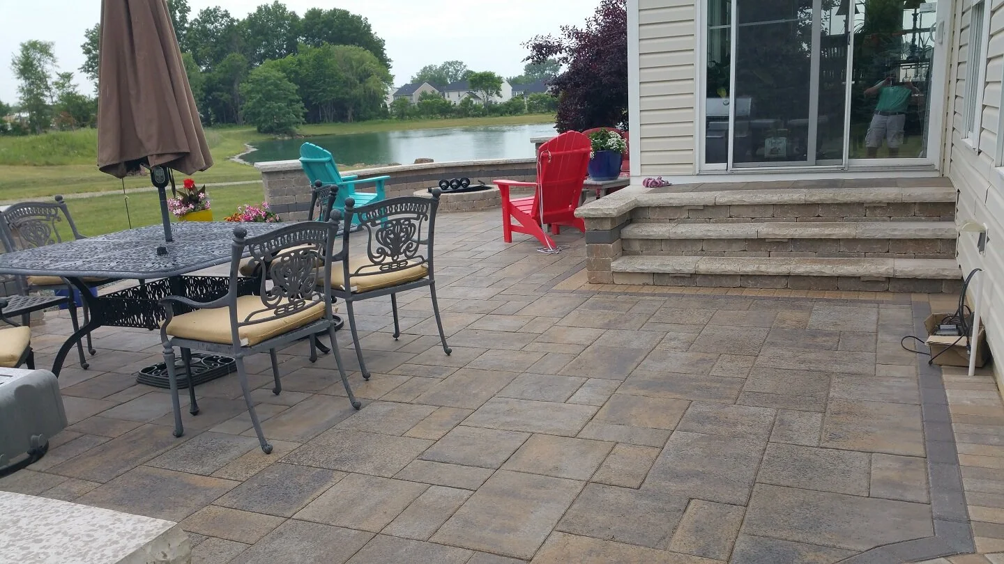 Landscape design with paver patio in Avon, OH