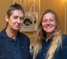 Partners in crime: Nicola Upson and many Morton