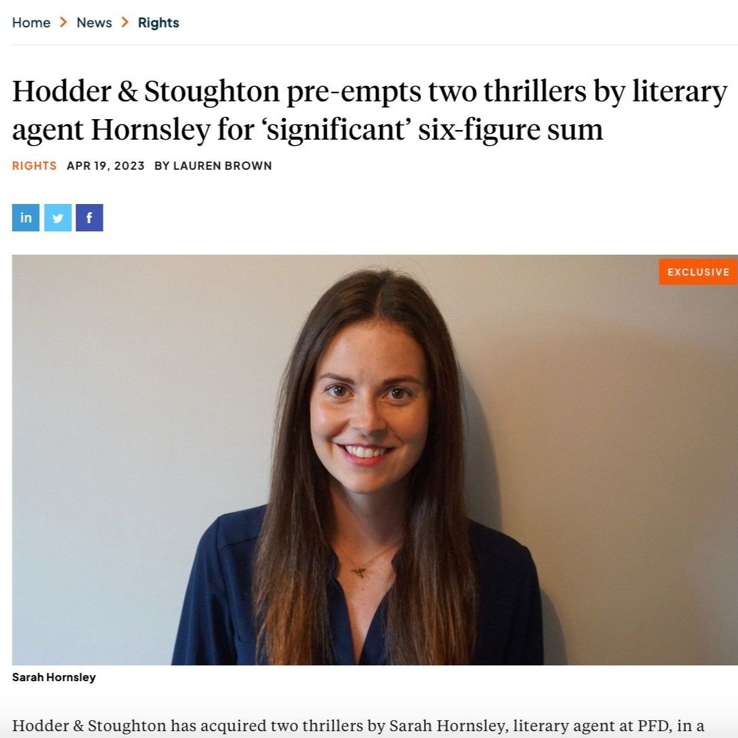 Hodder & Stoughton pre-empts two thrillers by Sarah Hornsley