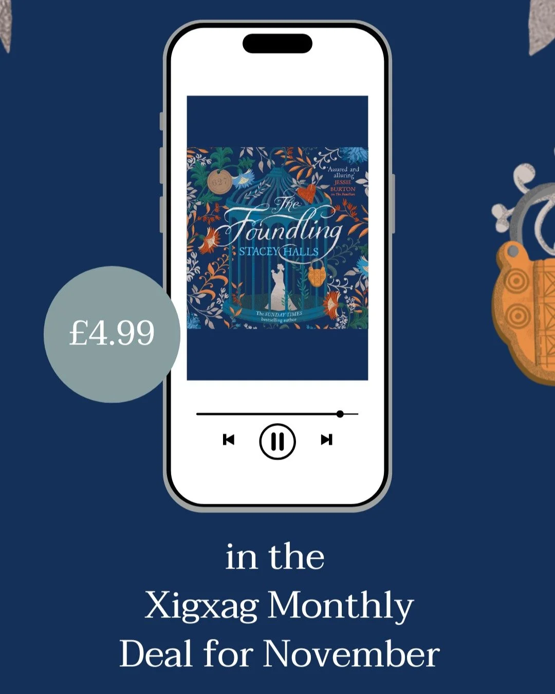 THE FOUNDLING by @staceyhallsauthor has been selected for a &lsquo;Listen for Less&rsquo; audiobook promotion in November, and will be priced at &pound;4.99 on xigxag. 

Get your copy here! https://xigxag.co.uk/audiobook/the-foundling-9781838771126/ 