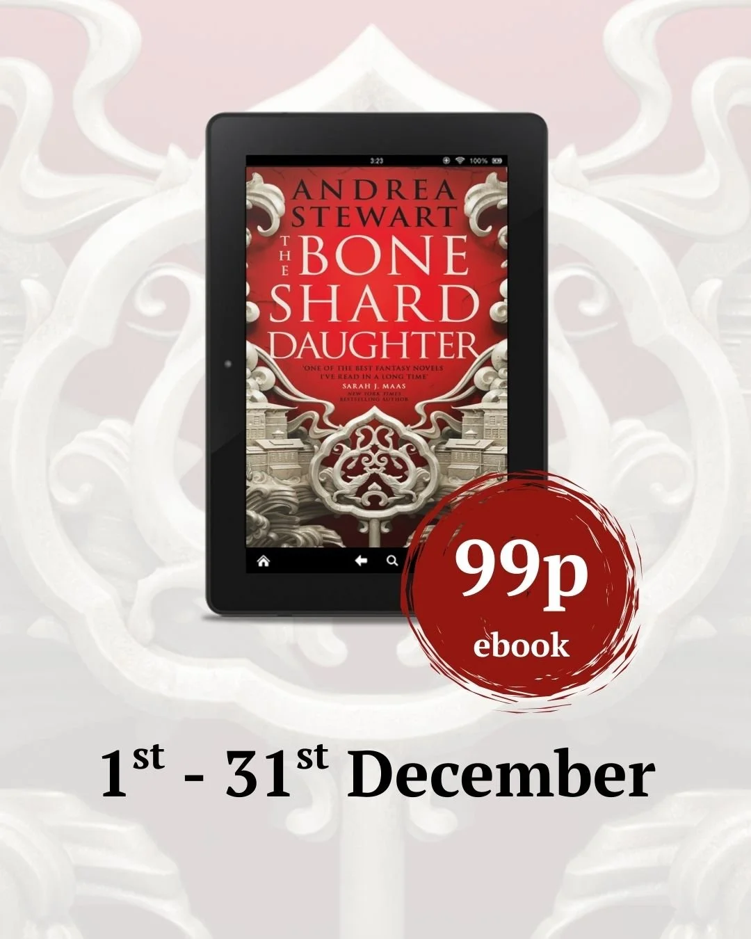 THE BONE SHARD DAUGHTER by @andreagstewart has been selected by Amazon for a Kindle promotion in December and will be priced at 99p all month! 🎉