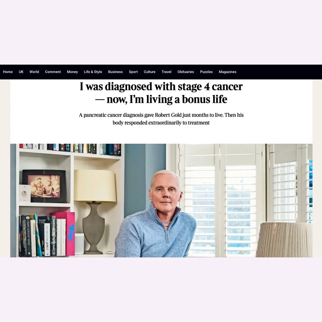 We are very proud of our author, Robert Gold, for writing this beautiful and moving article: 'I was diagnosed with stage 4 cancer &mdash; now, I&rsquo;m living a bonus life'. 

Read here: 

https://thetimes.com/life-style/health-fitness/article/termi