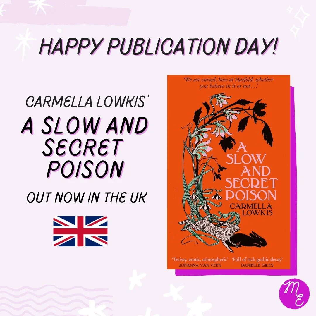 Happy publication day to @carmellalowkis and her gorgeous gothic historical novel, A SLOW AND SECRET POISON! 🥀✨