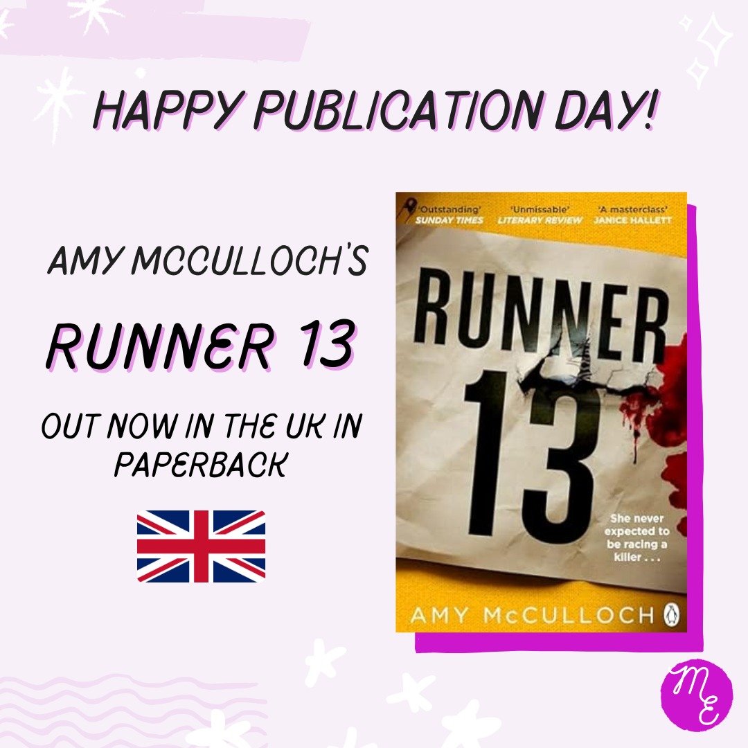 Happy paperback publication day to @amymccullochbooks and her heart-pounding new thriller, RUNNER 13! 🏃&zwj;♀️