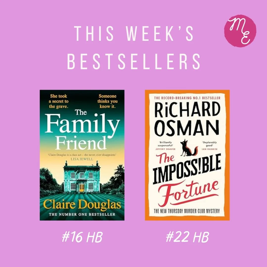 It&rsquo;s another great week for Claire Douglas and Richard Osman as both THE FAMILY FRIEND and THE IMPOSSIBLE FORTUNE rank in the Hardback Fiction chart, with The Family Friend at number 16, and the Impossible Fortune at number 22. 
 
🎉