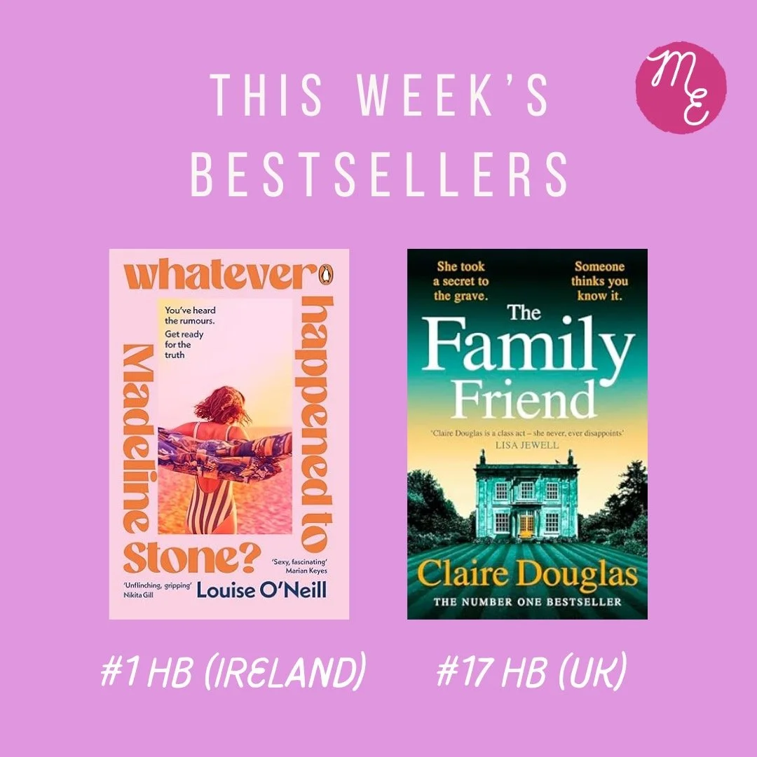 Huge congratulations to @oneilllou whose novel, WHATEVER HAPPENED TO MADELINE STONE, is the number 1 fiction hardback in Ireland this week. 

While THE FAMILY FRIEND by @clairedouglasauthor is still in the UK hardback charts, currently sitting at num