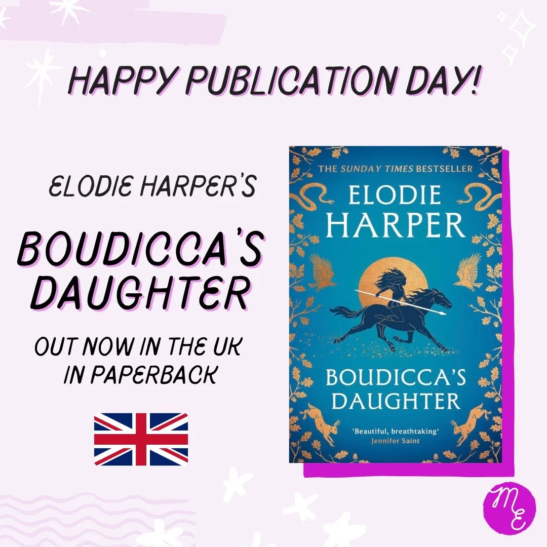 Happiest of publication days to @elodielharper whose wonderful novel, BOUDICCA'S DAUGHTER, is out today in the UK in paperback 🎉
