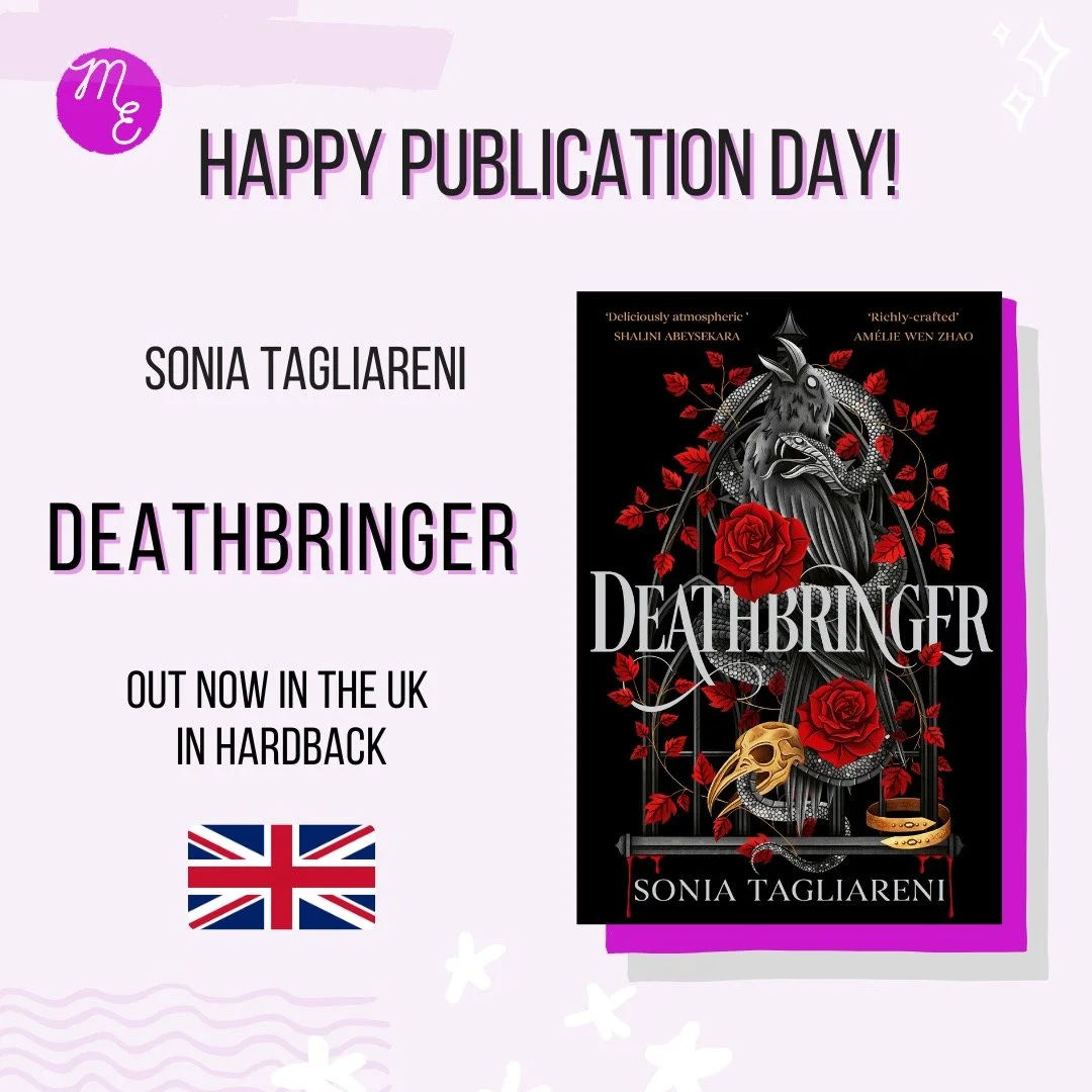 Happiest of publication days to @sonia.tagliareni whose incredible novel, DEATHBRINGER, is out today in the UK in hardback 🎉 

Published by @solsticebooksuk