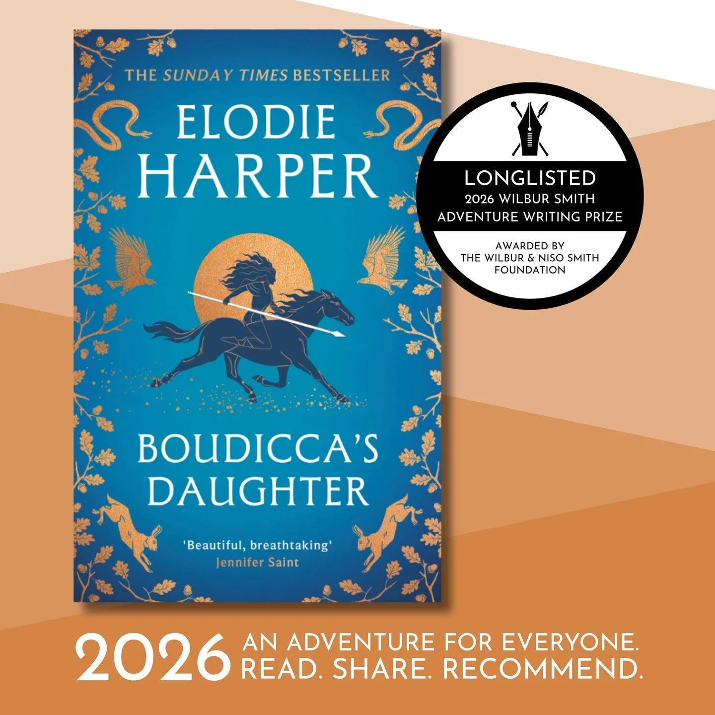 We are delighted to share that Boudicca's Daughter by @elodielharper has been longlisted for the 2026 Wilbur Smith Adventure Writing Prize. 

"Selected by a dedicated panel of librarians and library staff from across the UK, these twelve remarka