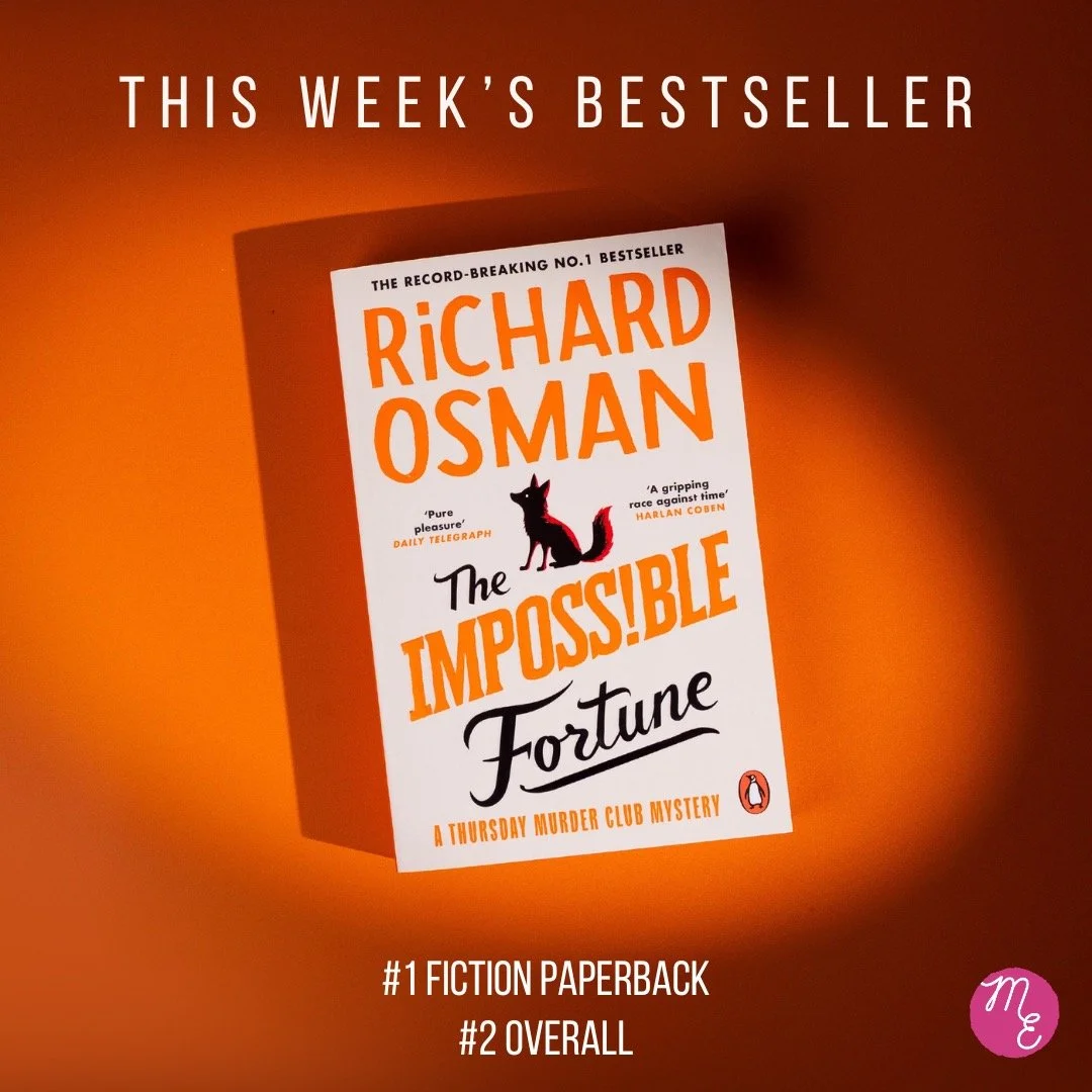Another fantastic week for @misterosman who has retained the number one paperback fiction slot (number two across all formats) with THE IMPOSS!BLE FORTUNE &ndash; the fifth novel in the THURSDAY MURDER CLUB series 🎉