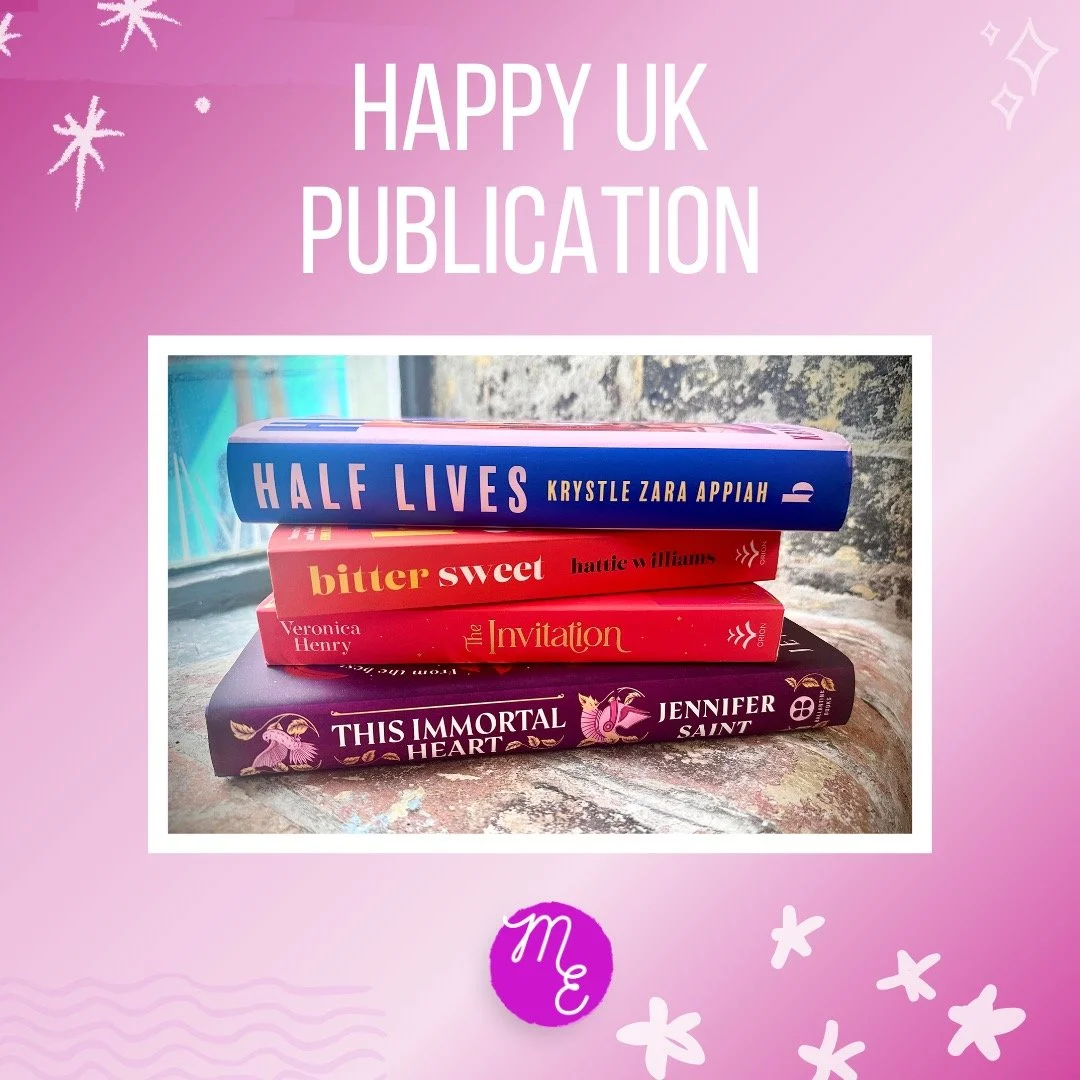 t's a bumper release day here at Mushens Entertainment with four fantastic books publishing in the UK. 

Happy publication day to @krystlezara whose novel, HALF LIVES, is published in hardback by The Borough Press. 

Happy paperback publication to @h