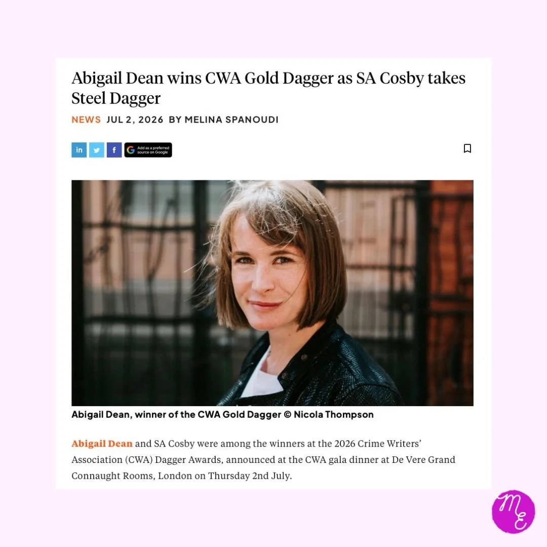 Abigail Dean’s THE DEATH OF US wins CWA Gold Dagger Award