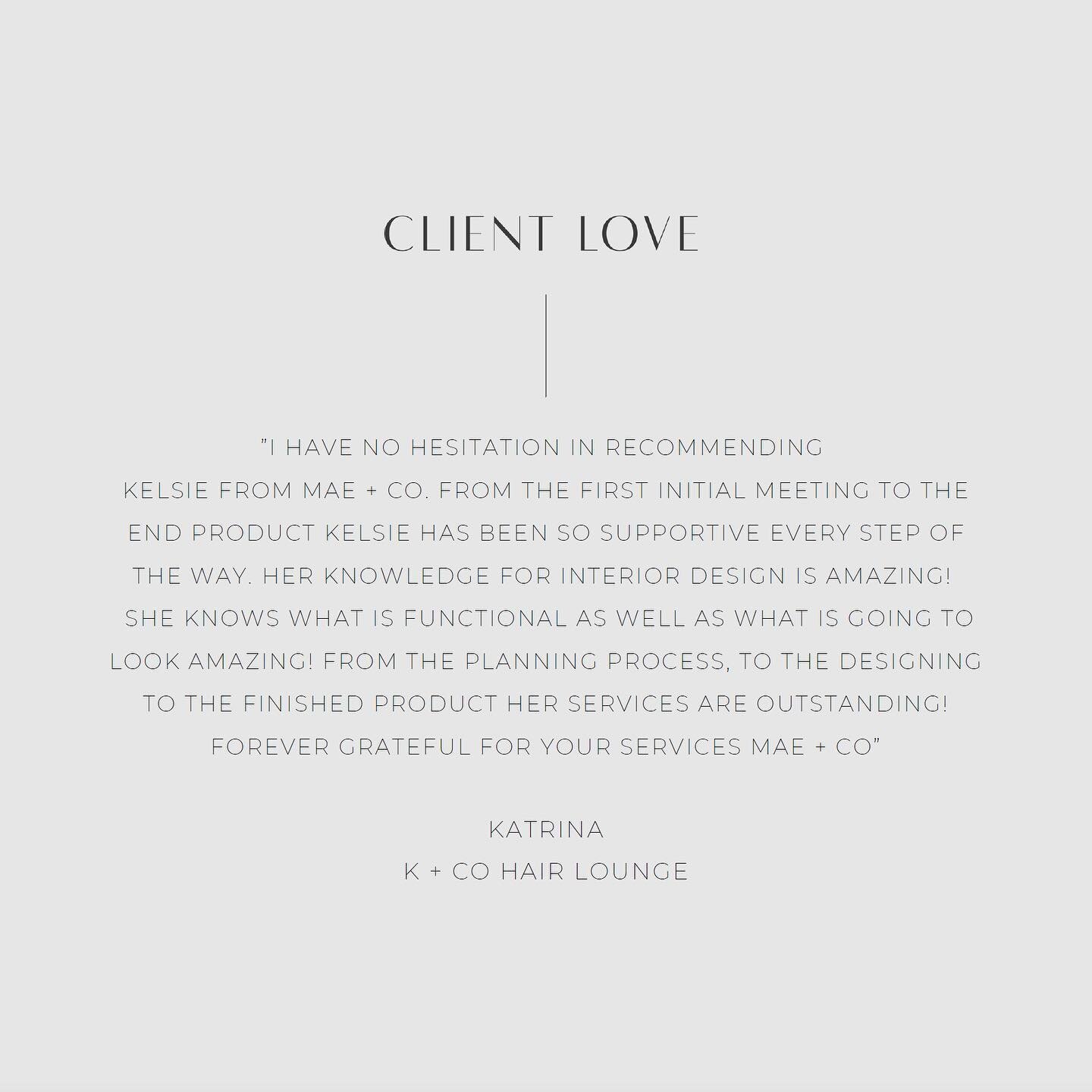 Starting off 2021 with these lovely words from Katrina at @kandcohairlounge 
It was a dream to work on this project from the Interiors to the branding + web design. We can&rsquo;t wait to share more of the finished product! ✨