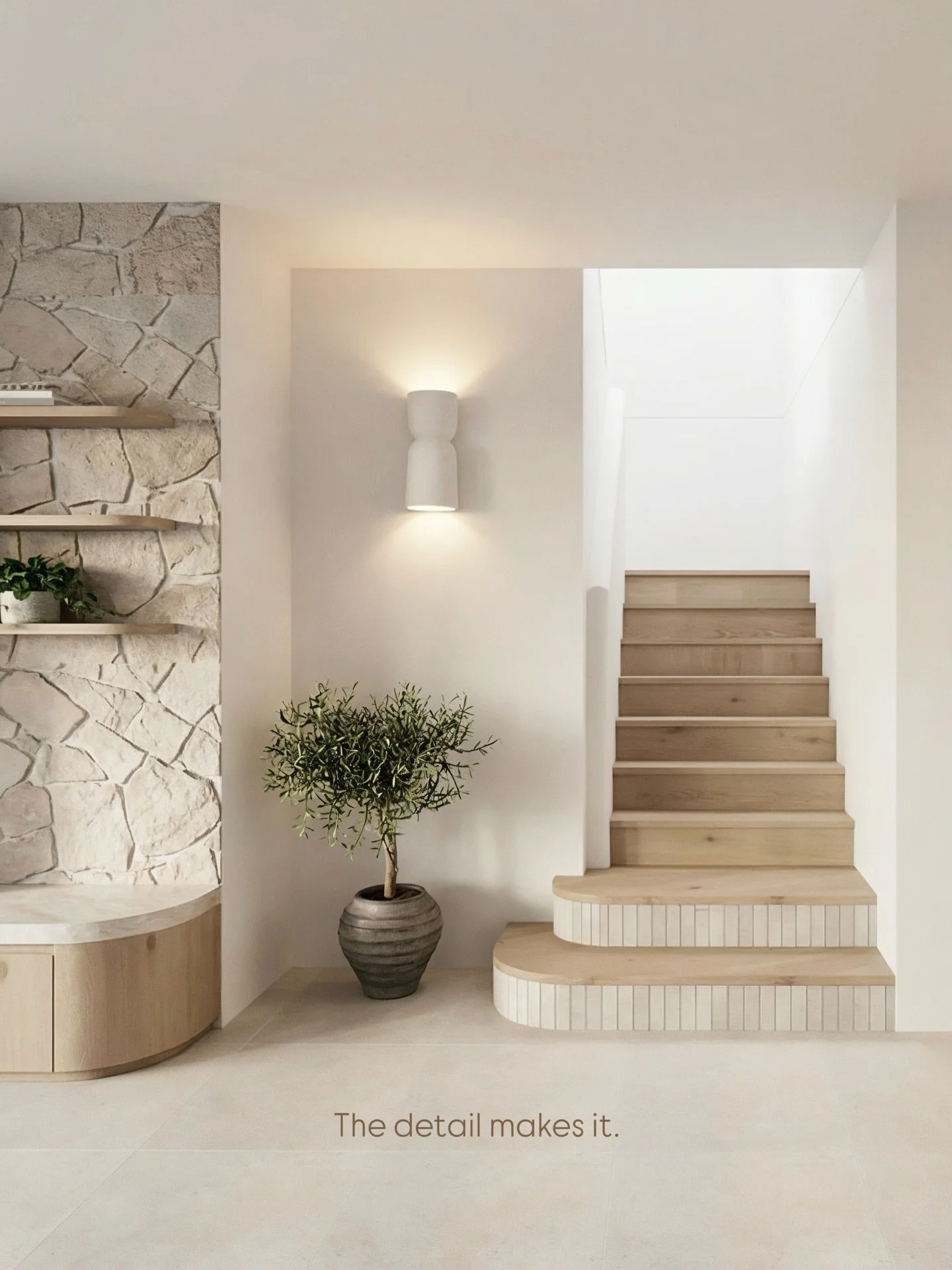 It&rsquo;s never just a staircase.

It&rsquo;s the curve of the bottom step.
The vertical tile detail that softens the edge.
The way the timber tone speaks to the stone.

It&rsquo;s the finer details we consider - the ones you might not notice immedi