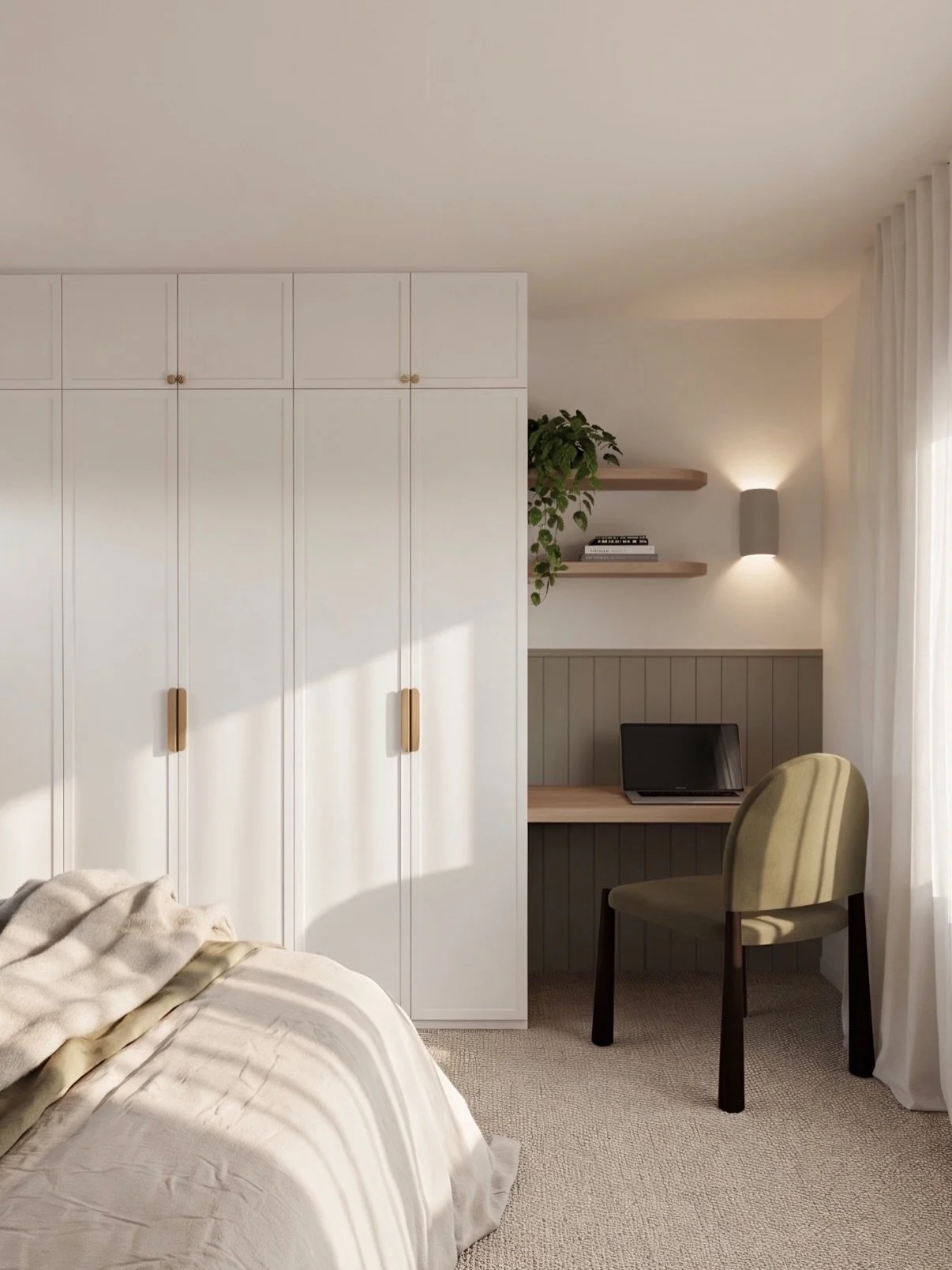 The little study nook details we can&rsquo;t stop thinking about ✨

One of the boys bedrooms featuring a built-in desk nook, curved floating shelves and a soft pop of colour to bring warmth into the space.

We wanted this room to feel functional whil