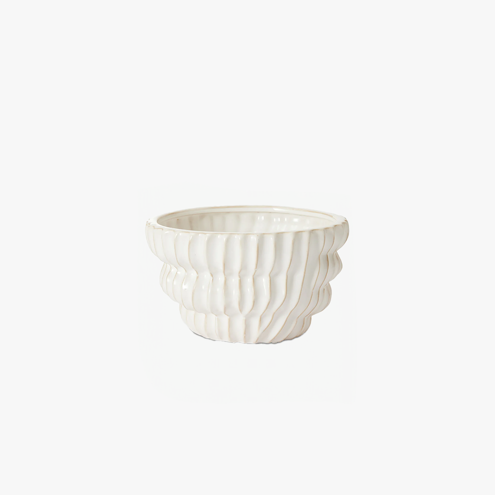 Somerset Ribbed White Planter