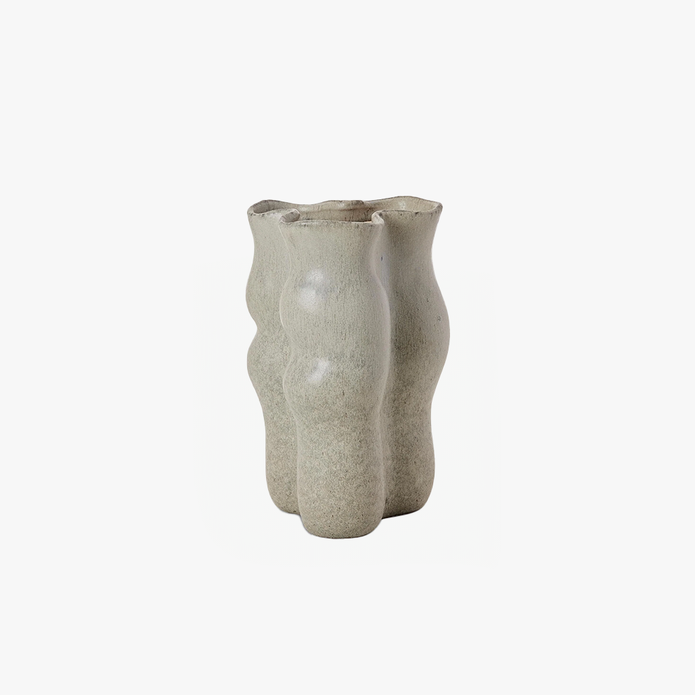 August Wavy Mineral Vase - Green
